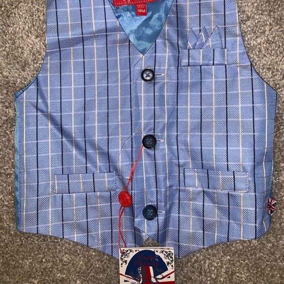 BRAND NWT English Laundry Blue Plaid Dress top 18M - Picture 5 of 12